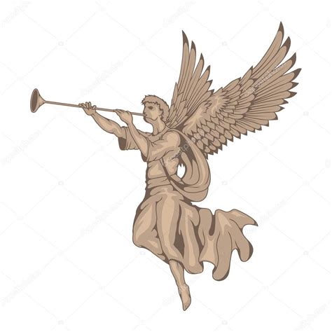 Angel With Wings And Trumpet Stock Vector By ©korniakovstock