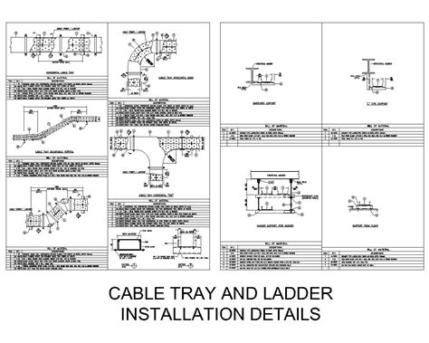 Cable Tray And Ladder Installation Details Cad Files Dwg Files