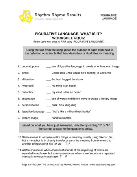 Quiz which has been attempted 22446 times by avid quiz takers. Figurative language worksheets with answers pdf