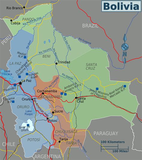 Detailed Political And Administrative Map Of Bolivia Bolivia South