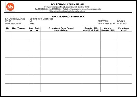 Contoh Format Jurnal Harian Guru Kurikulum Merdeka - Reverasite