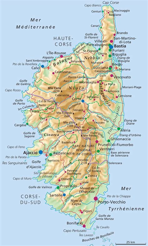 Carte De La Corse Détaillée Vacances Guide Voyage