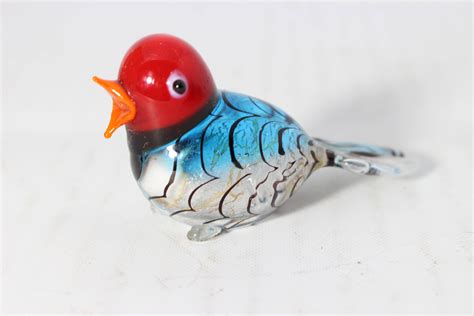 Colorful Miniature Glass Bird Figurine Art Garden Decor Glass Birds