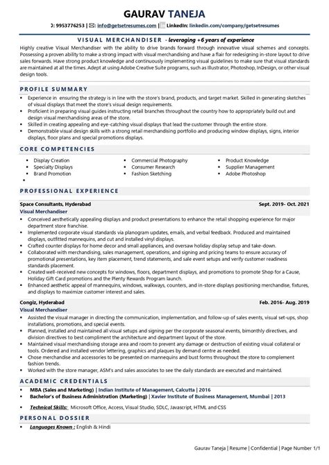 Visual Merchandiser Resume Examples And Template With Job Winning Tips