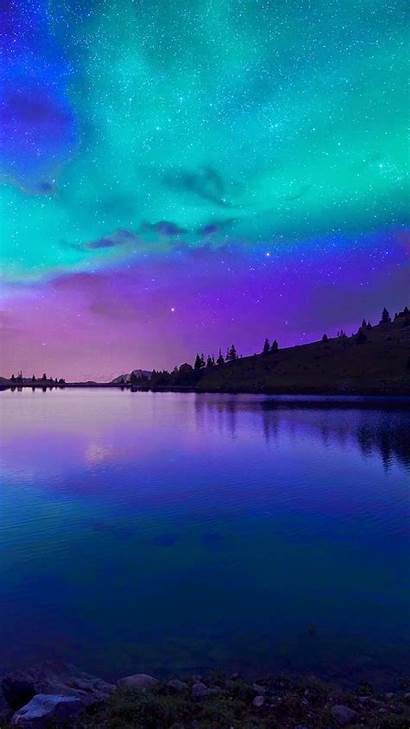 Iphone Fall Night Plus Lake Aurora Wallpapers