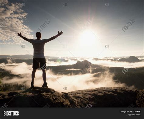Man Top Mountain Image And Photo Free Trial Bigstock