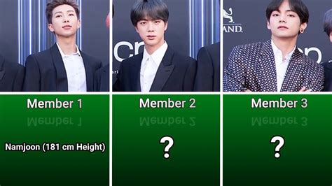 Bts Height From The Tallest To The Shortest Youtube