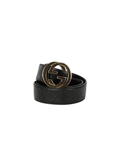 Cinto Gucci Guccissima Interlocking G Logo Belt 85 Preto Original Gringa