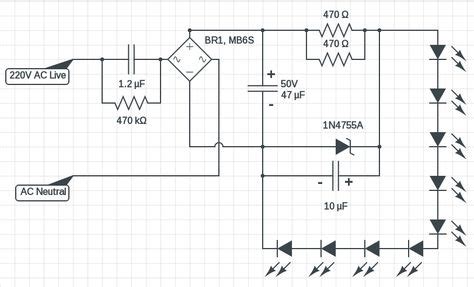 Mains Operated Led Driver Circuit Diagram