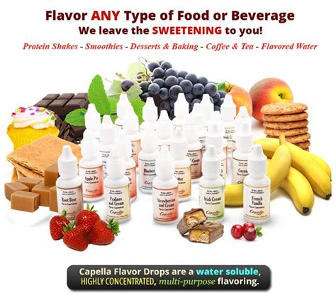 Capella Flavors Over 90 Water Soluable Flavorings Flavor Drops