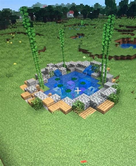 My First Pond Attemp Minecraft Fountain Minecraft Decorations