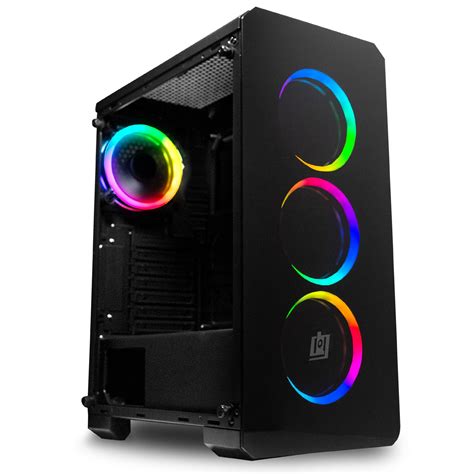 Buy Deco Gear Mid Tower Pc Gaming Computer Case Sided Tempered Glass And Led Lighting Mini