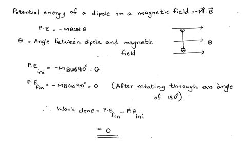 A Magnetic Dipole Is Placed At Right Angles To The Direction Of Lines Of Force Of Magnetic