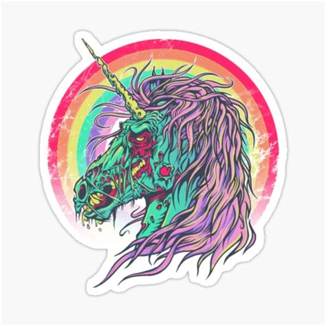 Zombie Unicorn Sticker For Sale By Mrunicorno Redbubble