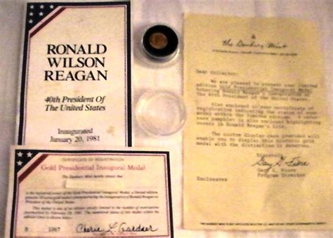 How Much Is Ronald Reagan Official Gold Presidential Inaugural Medal