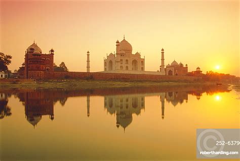 Taj Mahal At Sunset Agra Stock Photo