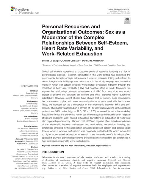 Pdf Personal Resources And Organizational Outcomes Sex As A Moderator Of The Complex