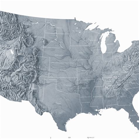 Map Of Us Without Labels Topographic Map My XXX Hot Girl