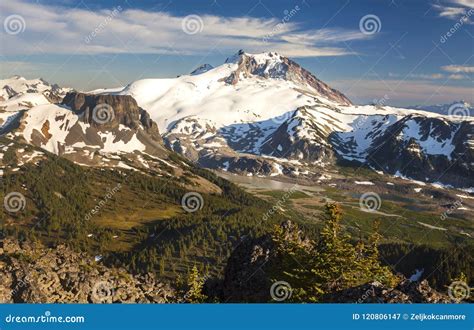 Snowcapped Garibaldi Peak Landscape Coast Mountains British Columbia