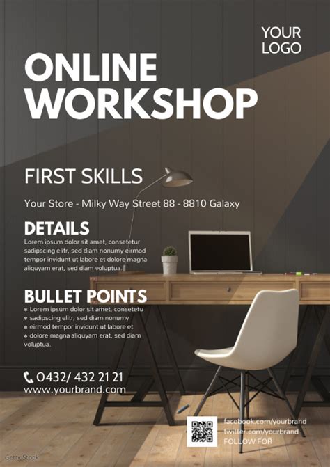 Online Workshop Flyer Seminar Course Class Ad Template Postermywall