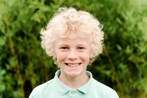 Boy With Curly Blonde Hair by Léa Jones