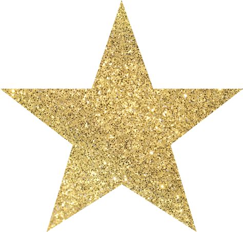 Glitter Printable Gold Star Png