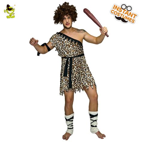 Mens Jungle Caveman Costume Cosplay Carnival Original Stone Age Stag