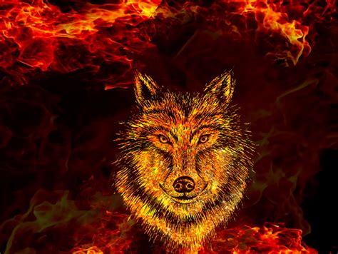 Angry Burning Head Wolf Flame Png Images Psd Free Download Pikbest