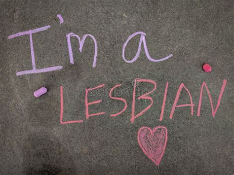 i`m a lesbian with hand drawn love symbol using color chalk pieces stock image image of drawn