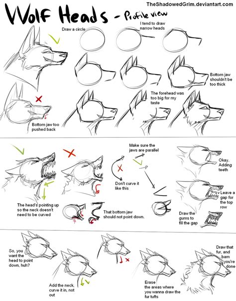 How I Draw Wolf Heads By Theshadowedgrim On Deviantart Wolf Face