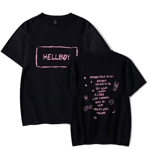 Lil Peep Hellboy Shirt Men Short Sleeves Pink Style Pano Camiseta