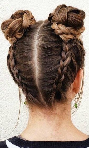 If you have short hair, finding great hairstyles can be tricky. Wraparound Braided Buns | Cool hairstyles for girls, Cool ...