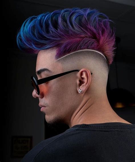 Blue And Purple Hair 💜💙 Men Hair Color Hair Styles Cool Hairstyles