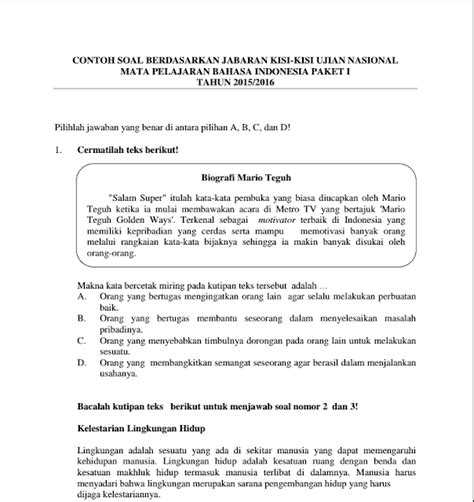 Teks ulasan ini dibagi berdasarkan jenis karyanya contoh teks ulasan buku fiksi. SOAL LATIHAN US DAN UN SMP TAHUN 2017 YANG DISERTAI KUNCI ...