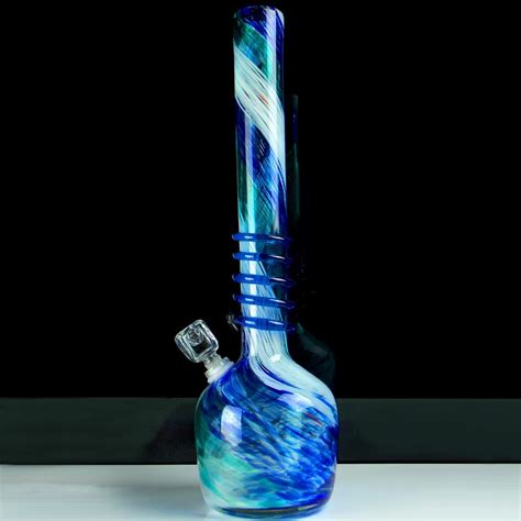 Iced Aqua Blue 17 Inch Tall Glass Bong Water Pipe Visceralantagonism