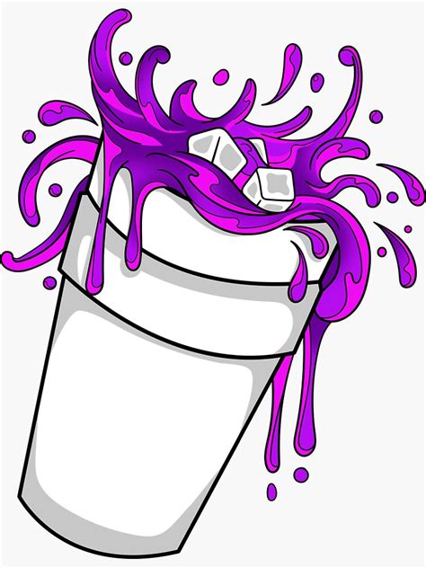 Glass Cup Of Lean Trap Sticker For Sale By Frzvii Redbubble