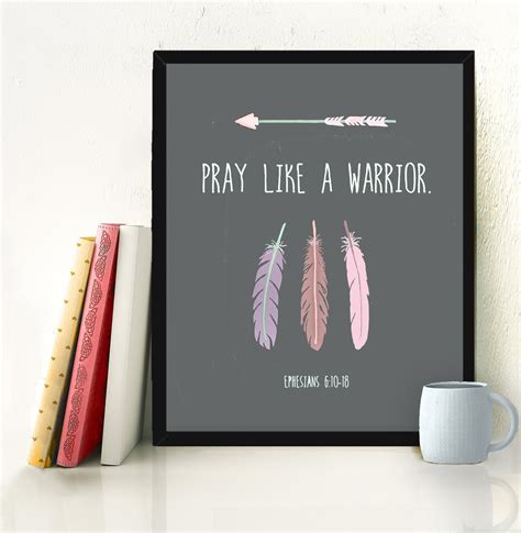 Prayer Warrior Art Pray Like A Warrior Quote Print Tribal