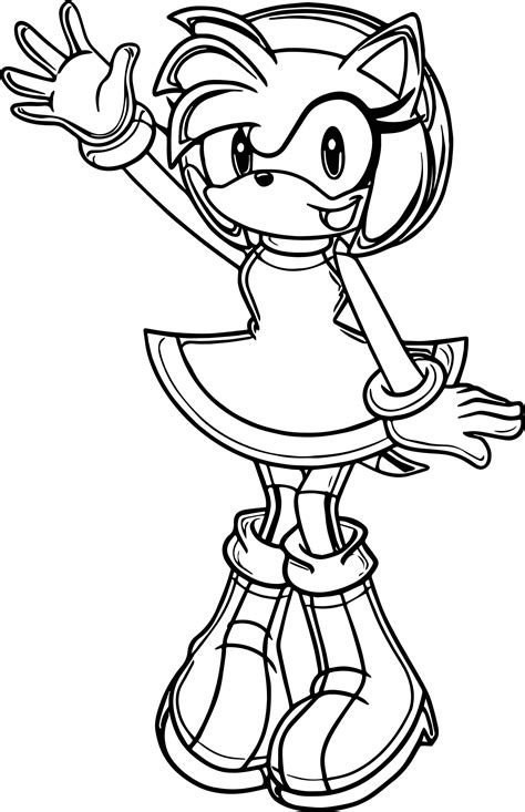 Amy Rose Hi Coloring | Wecoloringpage.com