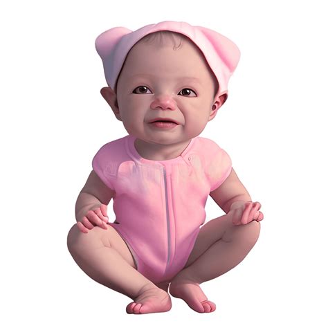 Newborn Baby Girl In Pink Romper Suit Creative Fabrica