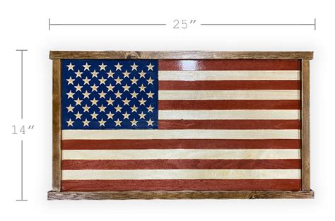 Wooden American Flag Made Of Solid Wood Crafted In Michigan Usa
