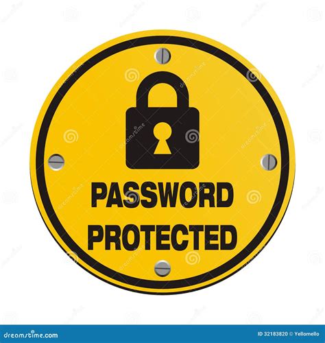 Password Protected Circle Signs Stock Photo Image 32183820