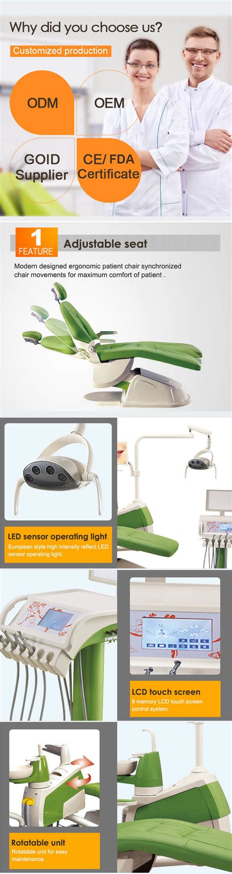 Made of medical material, durable and safe to use. China Solid Metal Boxes Ce Approved Dental Chair Dental ...