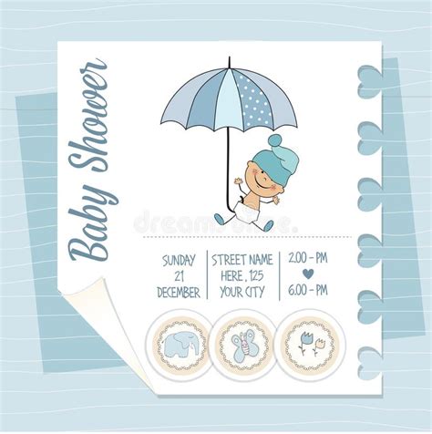 Baby Boy Shower Card Stock Vector Illustration Of Abstract 74359919