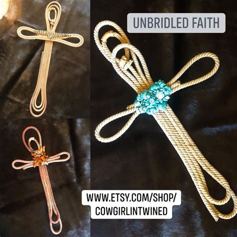 Unbridled Faith Real Lariat Rope Crosses Western Home Decor Lariat