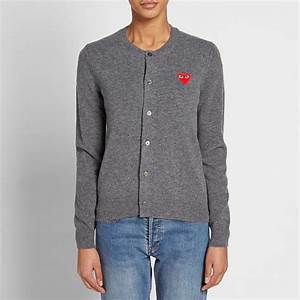 Comme Des Garcons Play Women 39 S Cardigan Grey Red End Uk