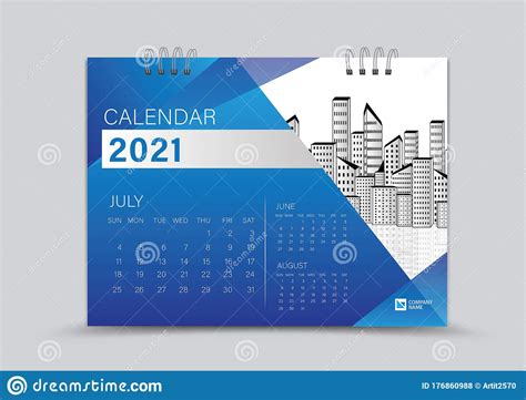 Desk Calendar 2021 Creative Design Can Be Place Photo And Logo Week