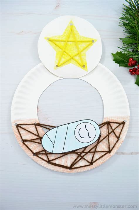Baby Jesus In A Manger Nativity Craft Nativity Crafts Paper Plate