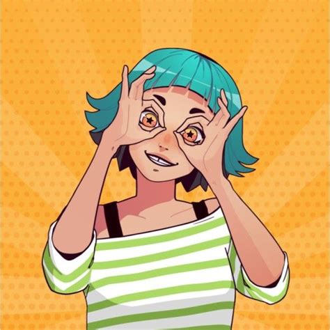 Yellow Cartoon Girl Animated Discord Profile Picture Avatar Template