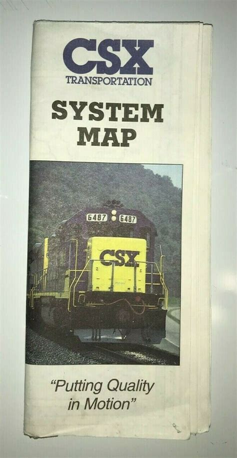 Csx Railroad System Map Putting Quality In Motion 1990s Maps