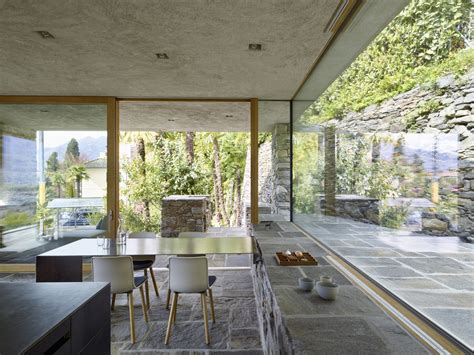 Modern Stone House With Terraced Garden Overlooking Lake Maggiore In